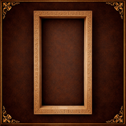 Holzrahmen mit griechischem Schlüsselmotiv