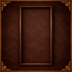 Leerer Holzrahmen mit goldener Umrandung